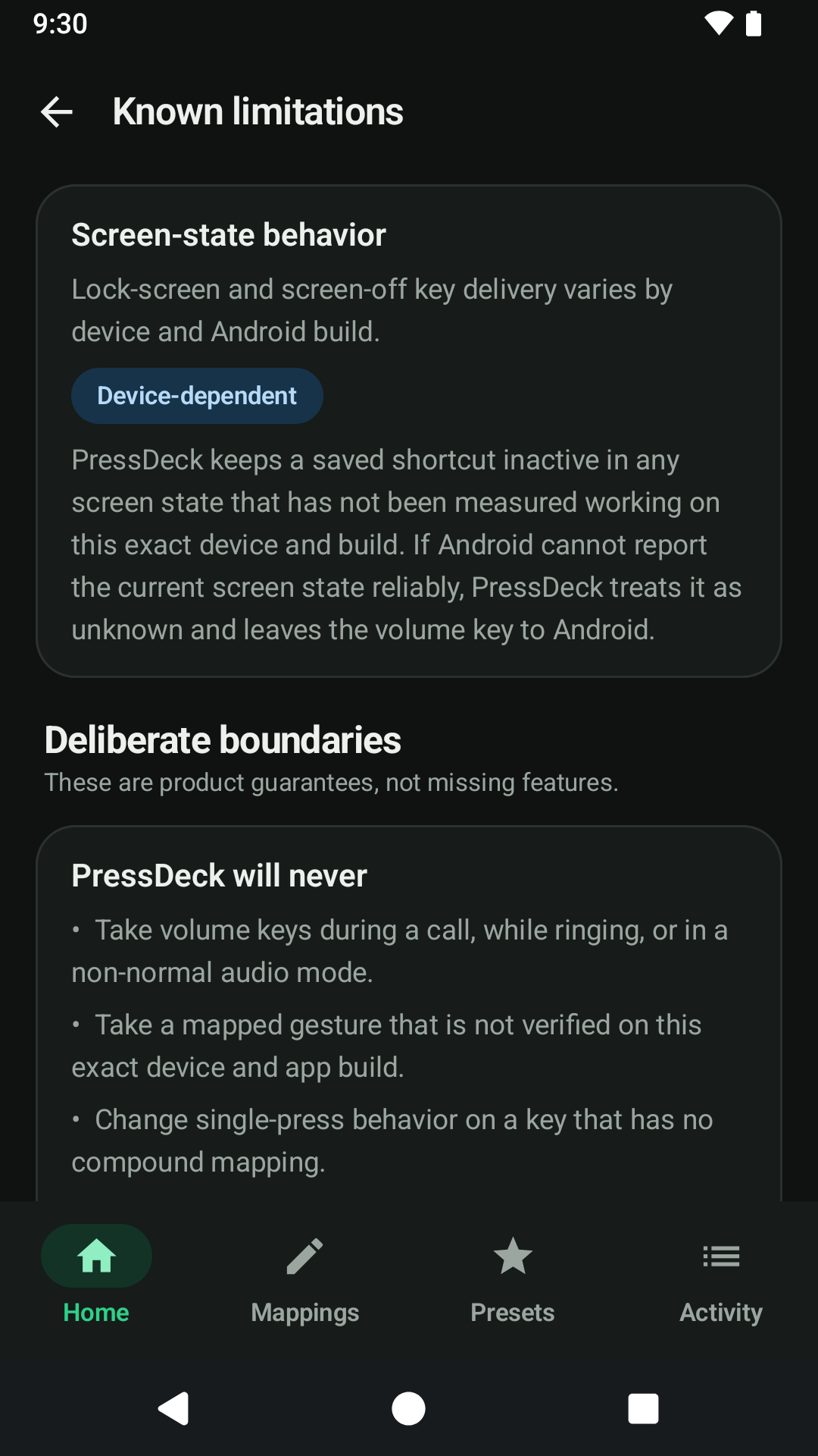 PressDeck: Button Remapper interface screenshot 5 on Android