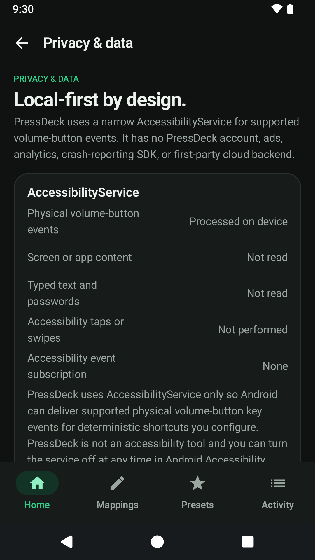 PressDeck: Button Remapper interface screenshot 6 on Android