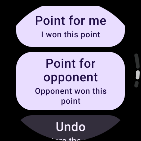 RallyCue: Tennis Scorekeeper interface screenshot 3 on Wear OS