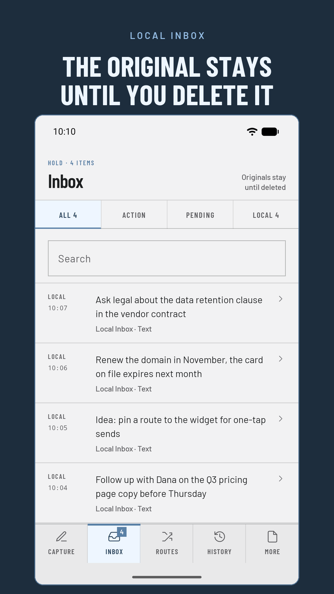 ThoughtFerry: Quick Capture interface screenshot 3 on Android