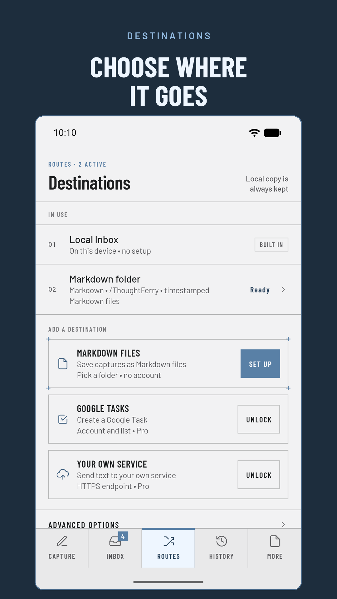 ThoughtFerry: Quick Capture interface screenshot 4 on Android