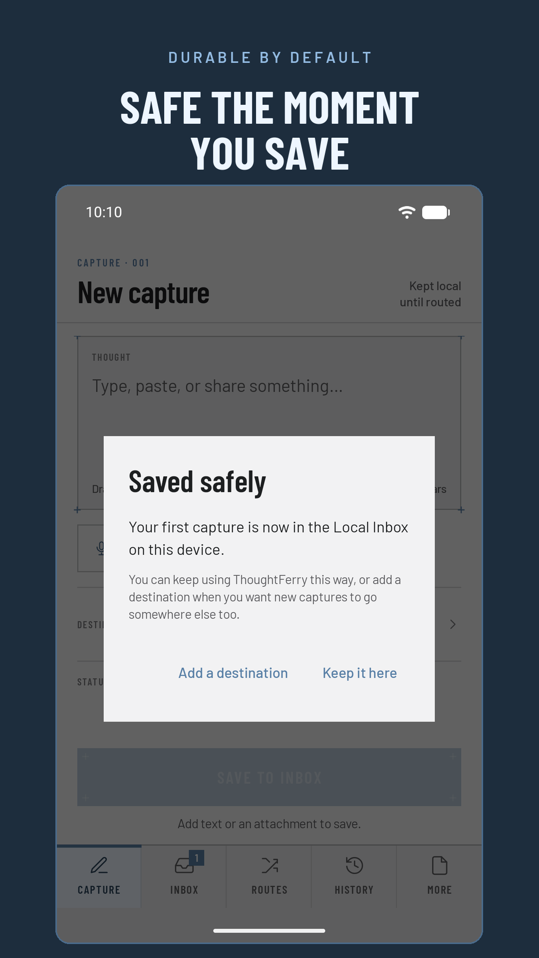 ThoughtFerry: Quick Capture interface screenshot 6 on Android